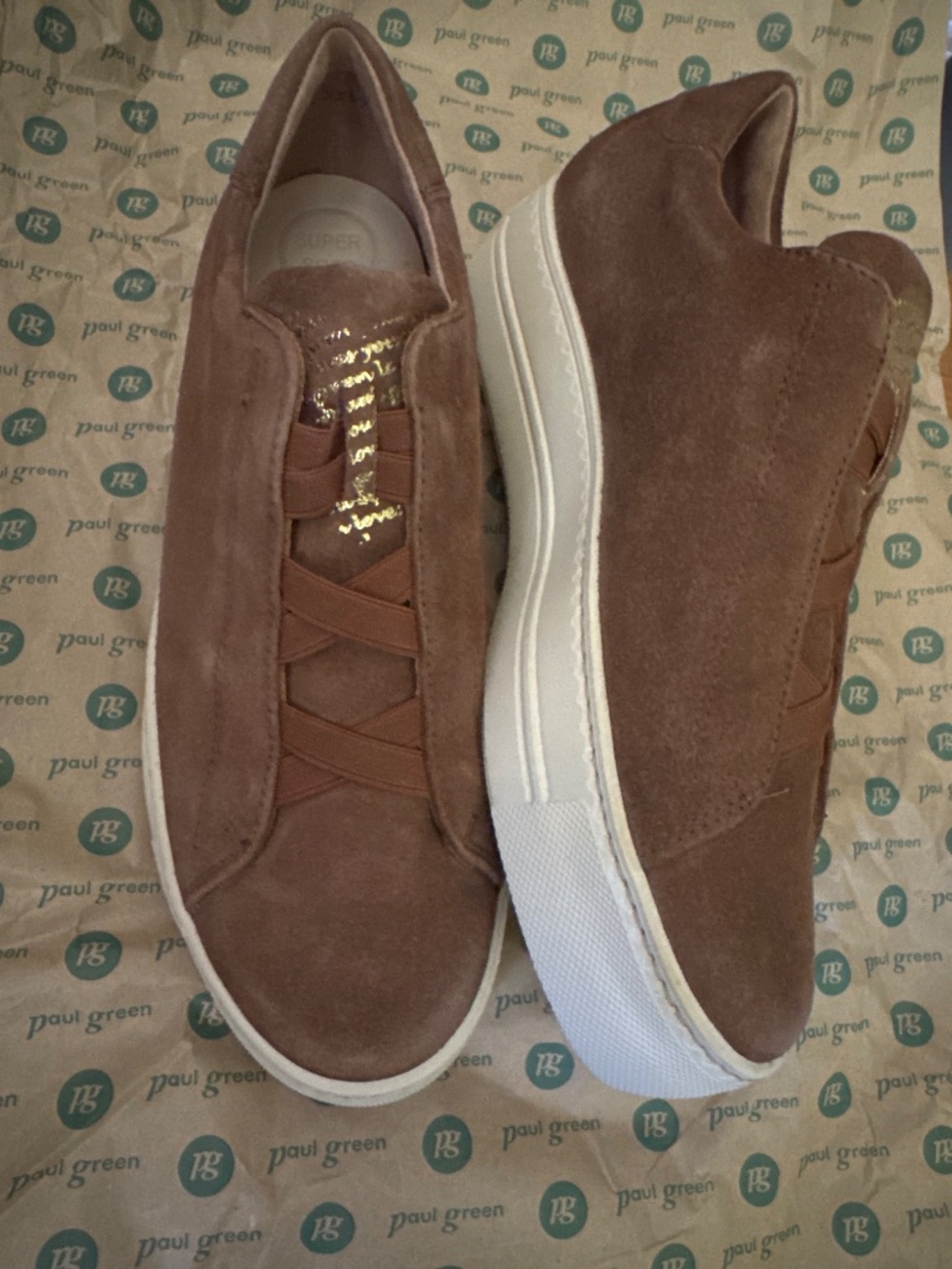 Cognac suede Leather sneakers. US sizes Never worn - Picture 5 of 6
